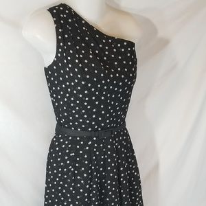 WHBM Black & White Polka Dot Dress Size 10 EUC!.